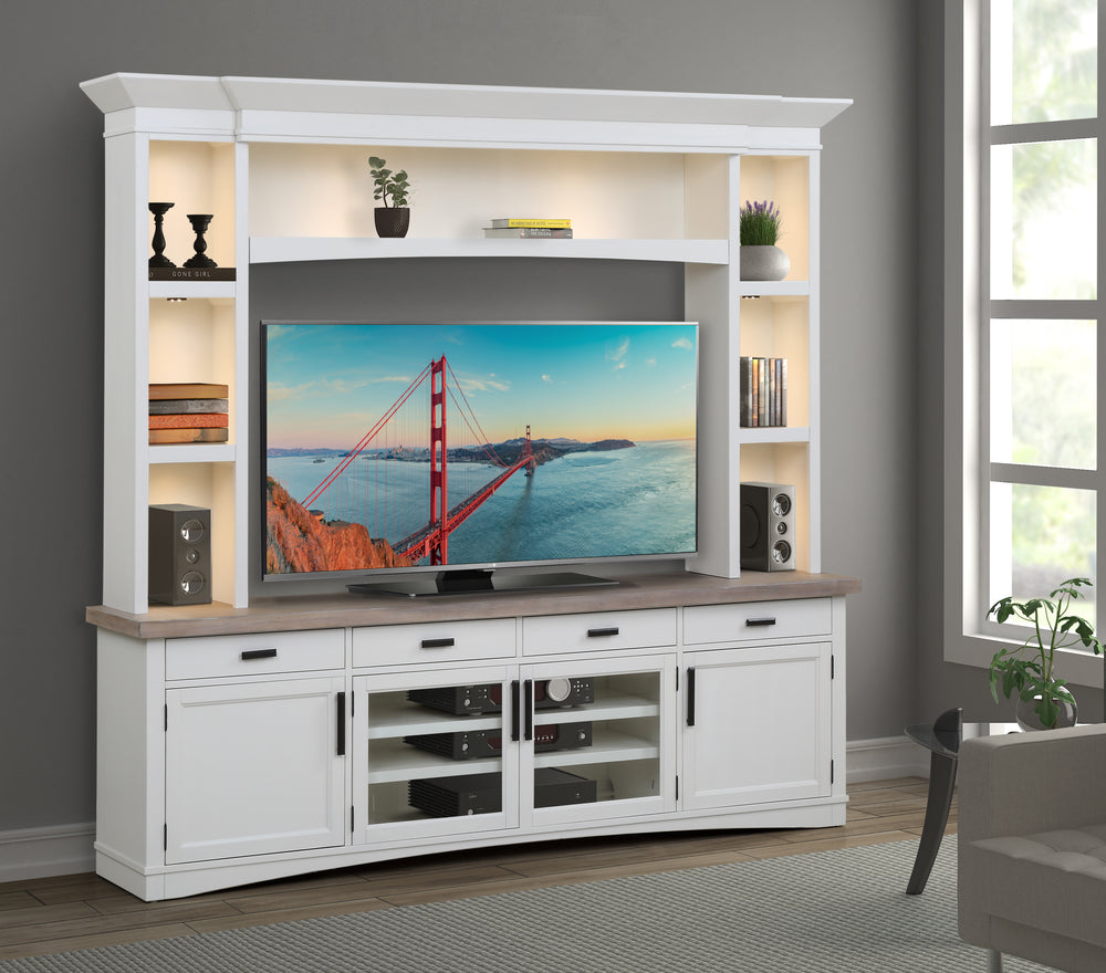 Americana Modern 92 in TV Console with Hutch Cotton
