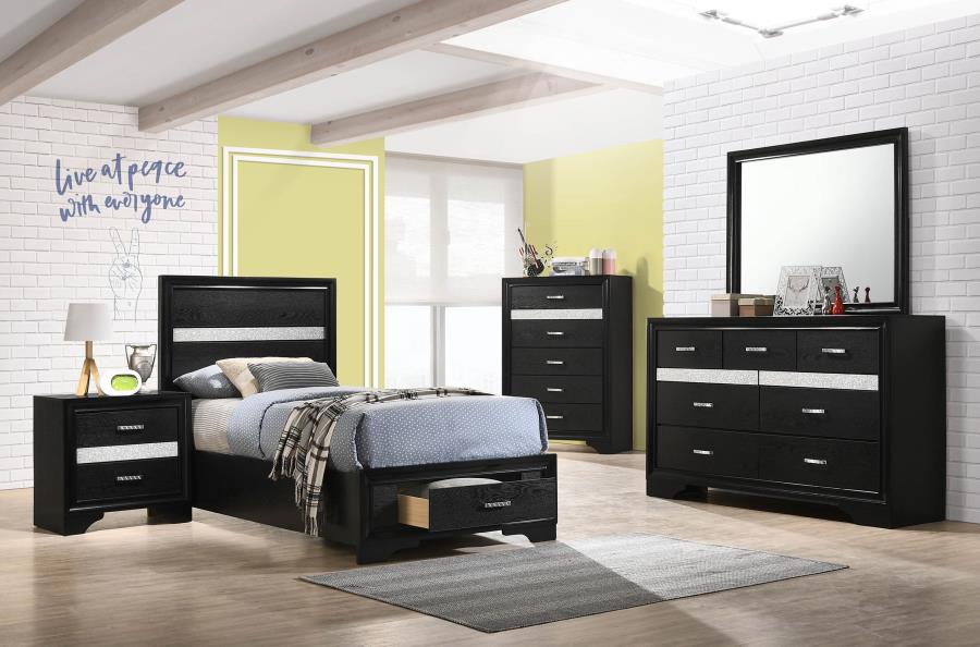 Miranda Storage TWIN BED (BLACK)