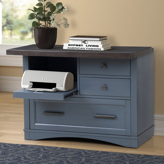 Americana Modern File Cabinet Denim
