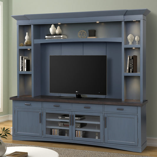 Americana Modern 92 in TV Console with Hutch Denim