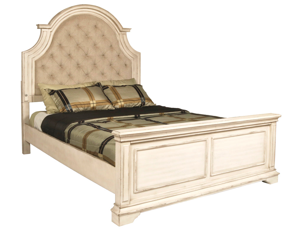 ANASTASIA 6/6-6/0 K PADDED HEADBOARD - ANT. WHITE