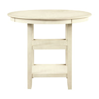 AMY 5 PC 42" ROUND COUNTER TABLE SET-BISQUE