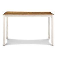 AMY 5 PC 60" COUNTER STORAGE TABLE+CHAIRS- BISQUE/BROWN