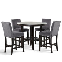 CELESTE 42" ROUND COUNTER TABLE-ESPRESSO/FAUX MARBLE