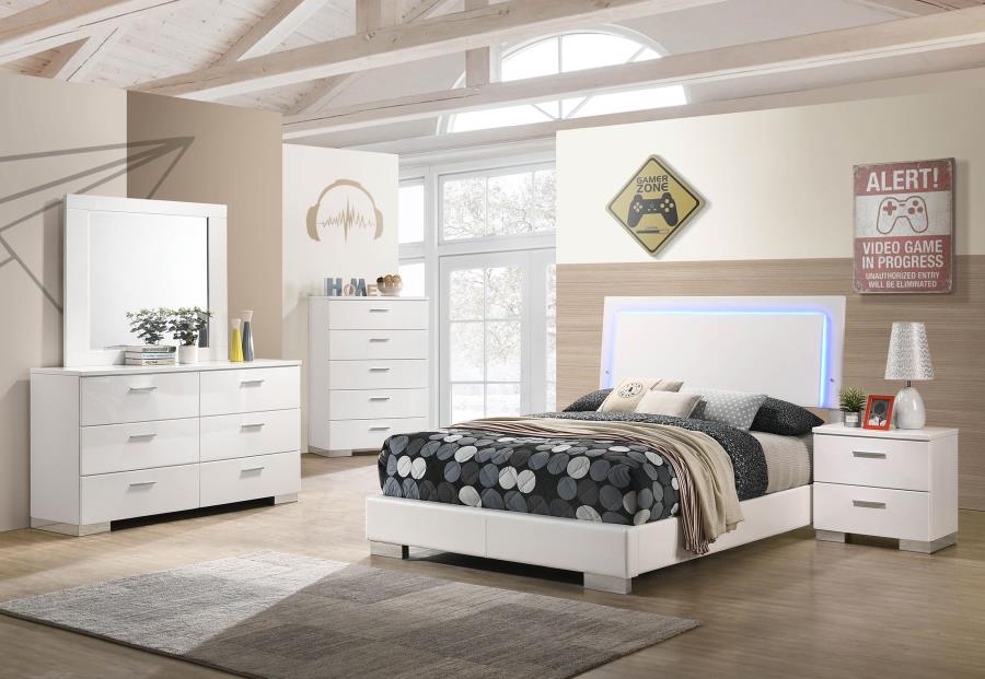 Felicity FULL BED (WHITE HIGH GLOSS)