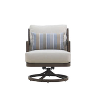 GENOVA PATIO SWIVEL CLUB CHAIR W/ACCENT PILLOW (2 PER CARTON)