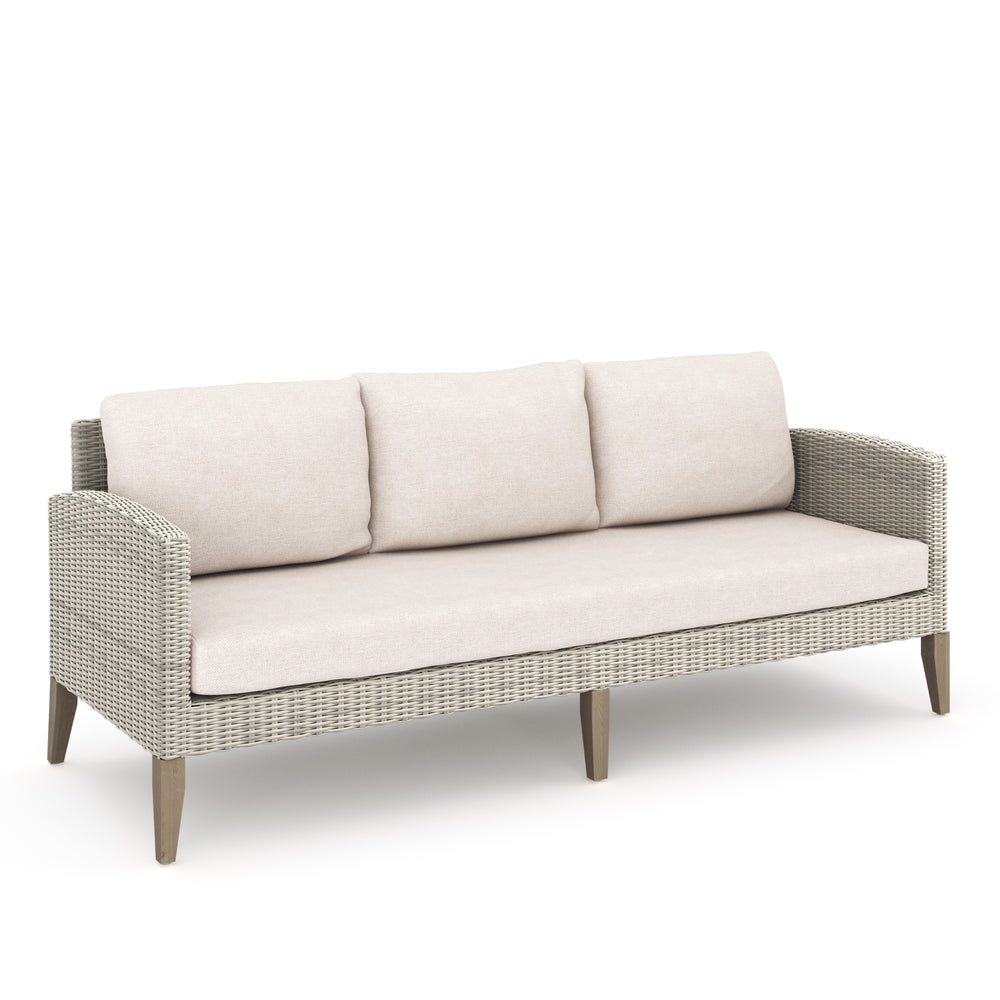 CAREZZA 5 PC SET - SOFA, 2 CLUB CHAIRS, 2 STOOLS- TAUPE