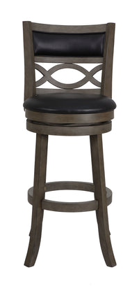 MANCHESTER 29" BAR STOOL W/BLACK PU CUSHIONS-GRAY